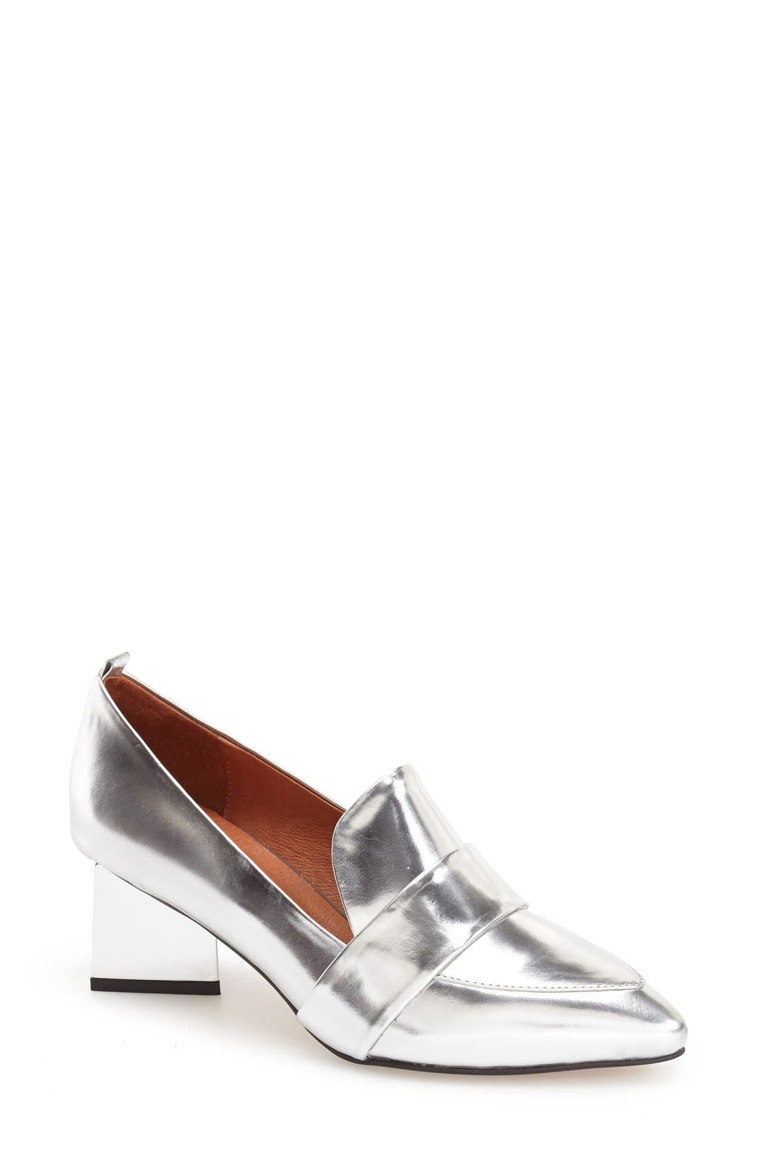 'Locklyn' Pointy Toe Pump, Main, color, SILVER MIRROR
