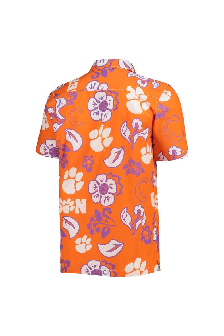 Men's Wes & Willy Orange Clemson Tigers Floral Button-Up Shirt, Alternate, color, Orange