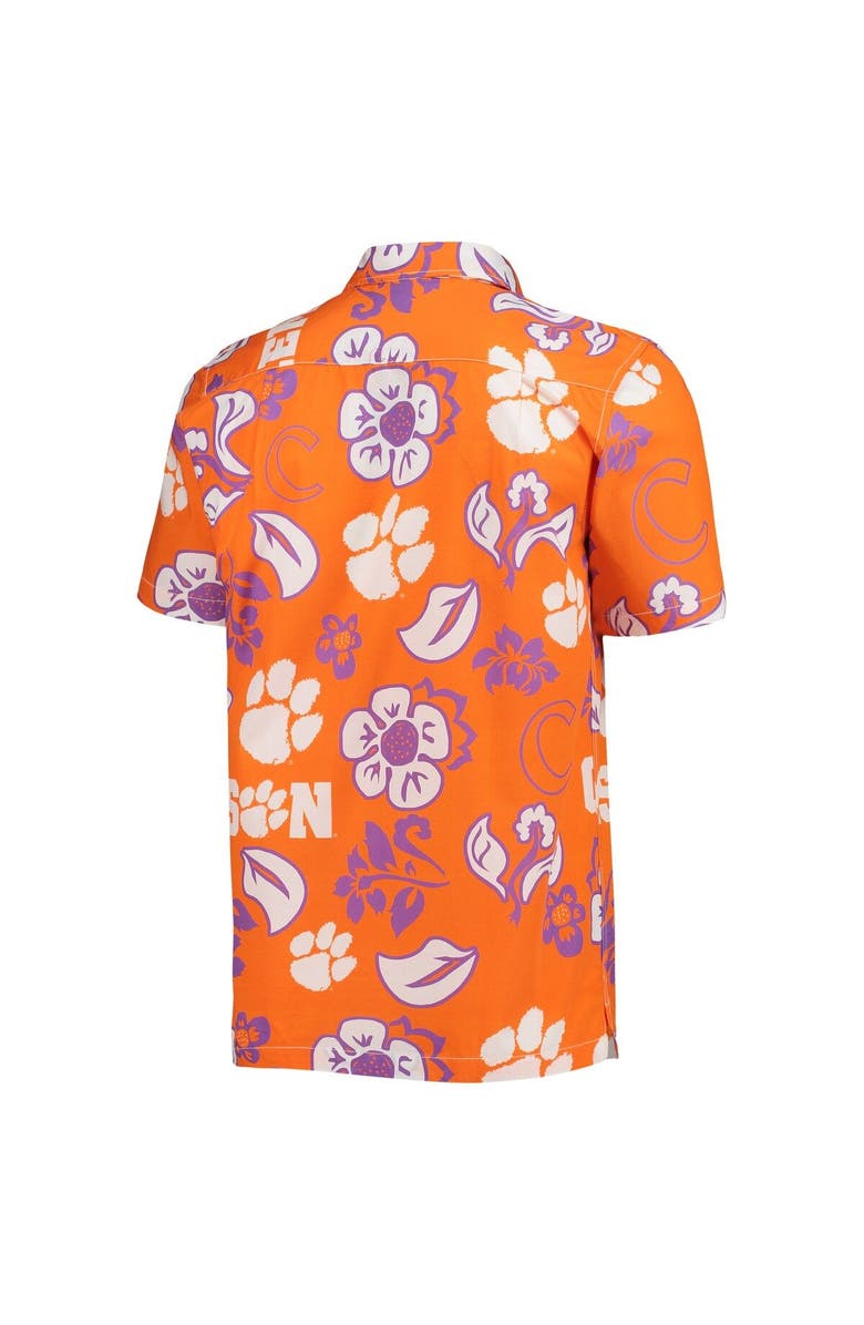 Wes & Willy Men's Wes & Willy Orange Clemson Tigers Floral Button-Up Shirt, Alternate, color, Orange