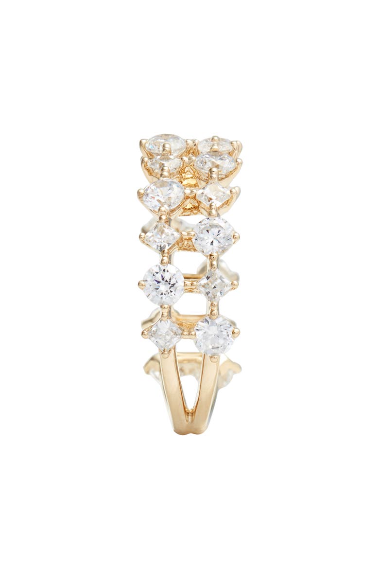 Double Band Cubic Zirconia Ring, Alternate, color, RHODIUM/ GOLD