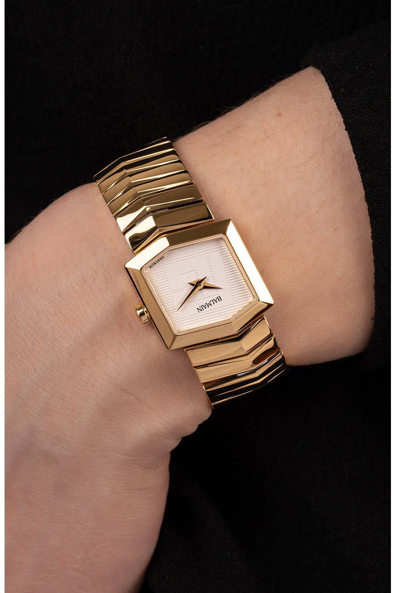 Taffetas Hexagonal Bracelet Watch, 23mm, Alternate, color, STAINLESS / YELLOW GOLD PVD