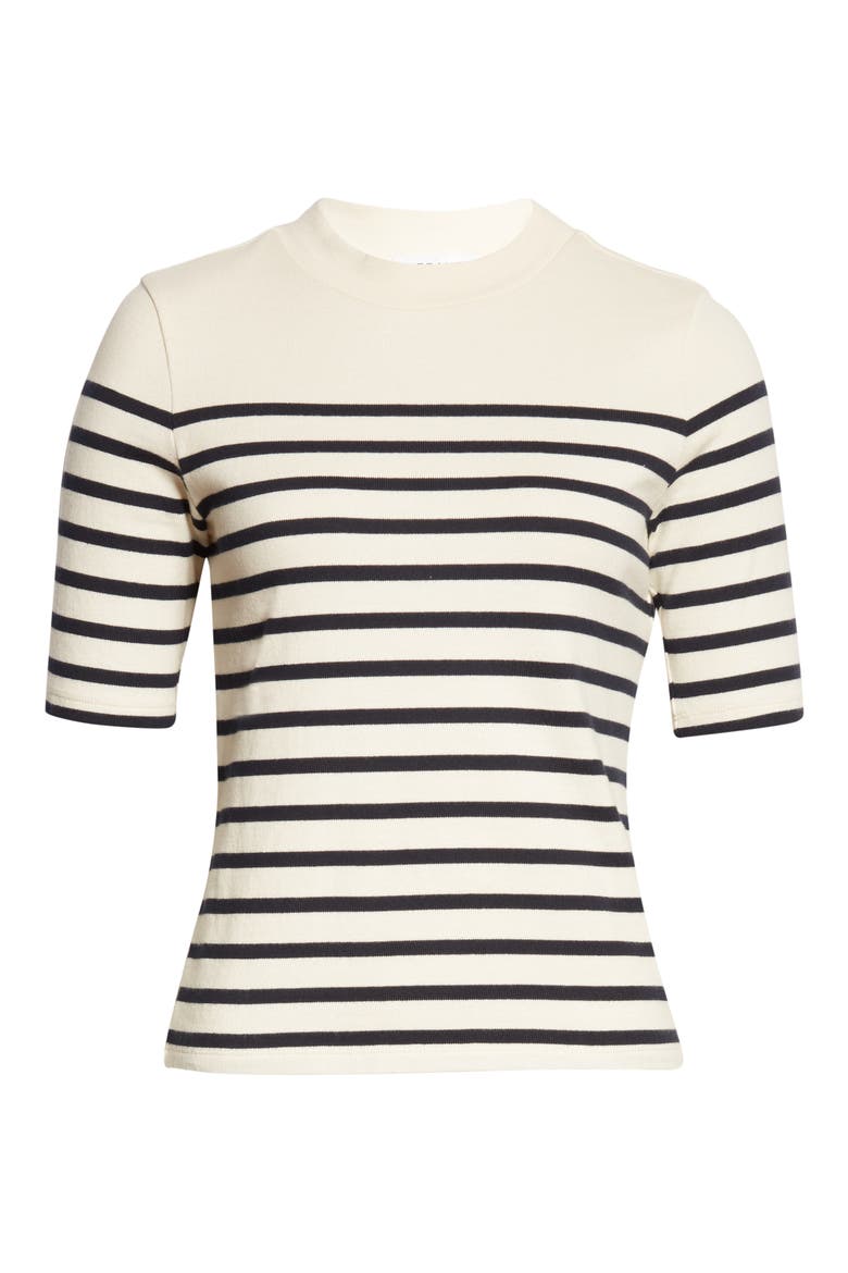 Mariner Stripe Short Sleeve Sweater, Alternate, color, BLANC MULTI