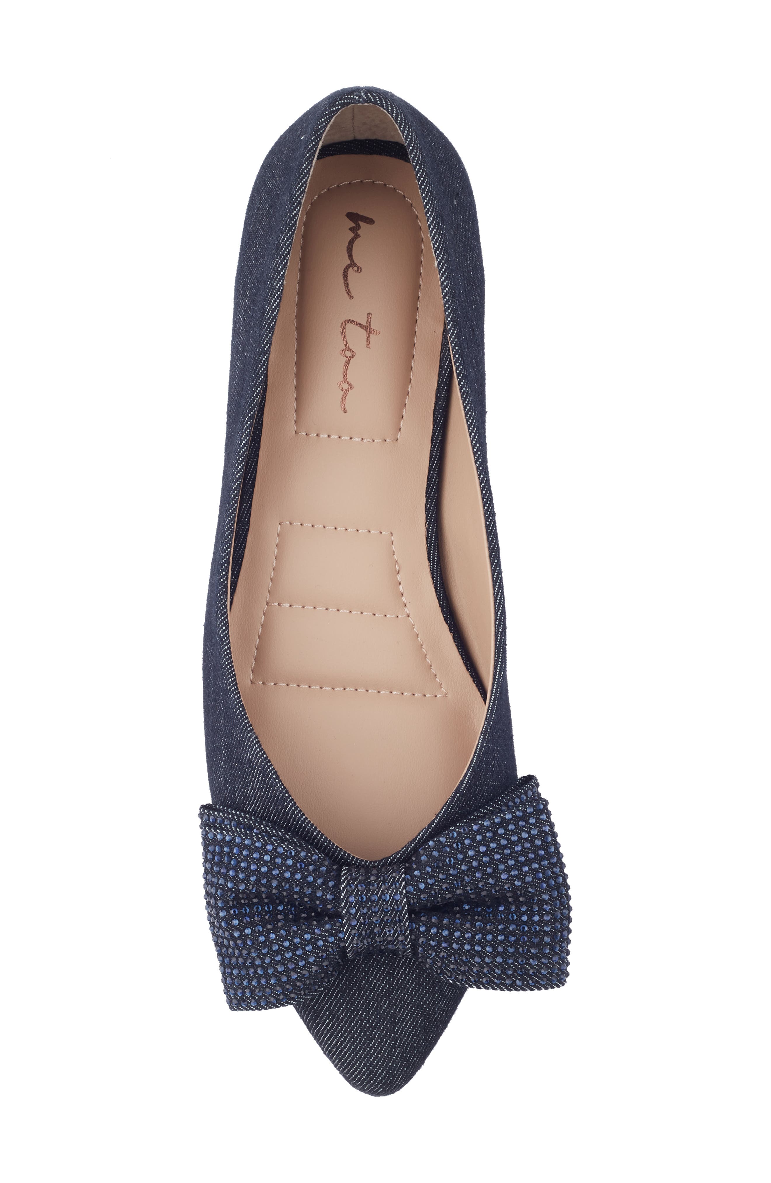 Me Too Alize Bow Pointed Toe Flat, Alternate, color, Demin