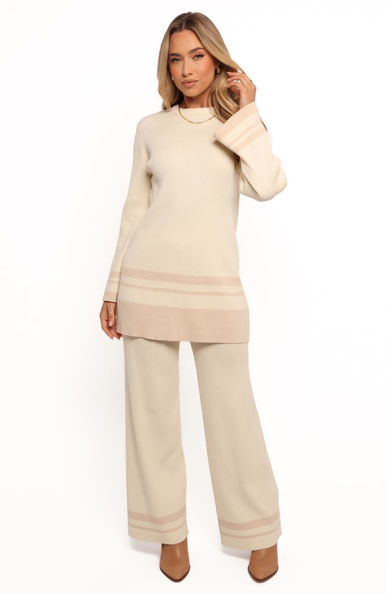 Petal & Pup Lowell Stripe Bell Sleeve Sweater, Alternate, color, White/ Cream