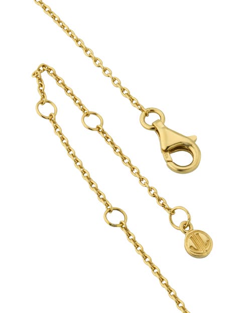 Jan Leslie Sterling With 18k Gold Overlay And Gemstones Drop Pendent Necklace In White