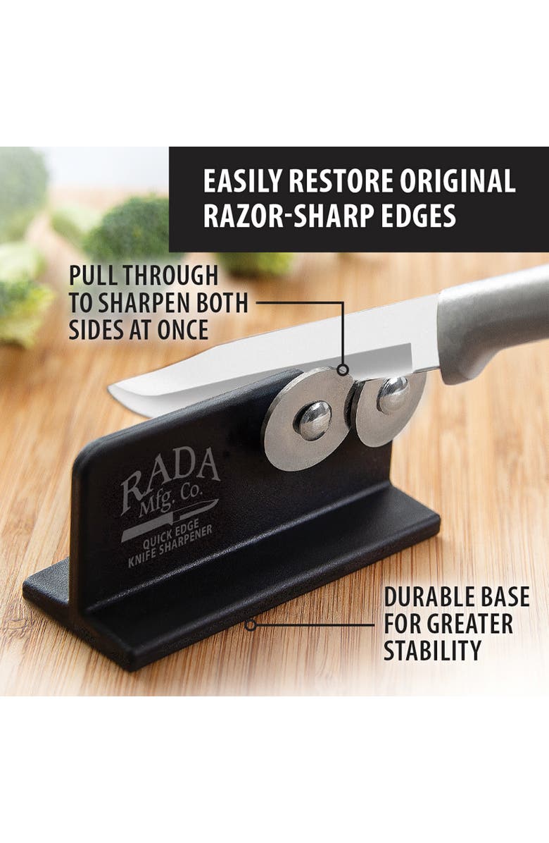 Rada Cutlery Quick Edge Knife Sharpener Stainless Steel Wheels, Alternate, color, Black