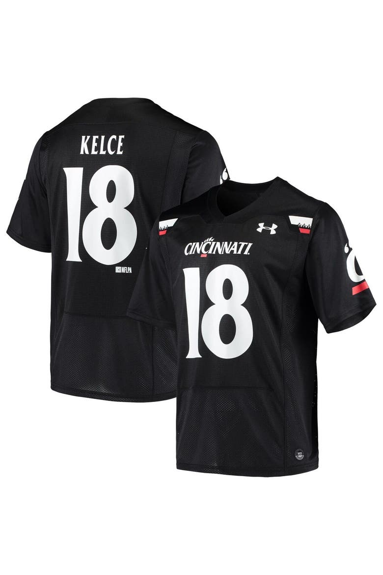 Men's Under Armour Travis Kelce Black Cincinnati Bearcats Replica Alumni Jersey, Main, color, Black