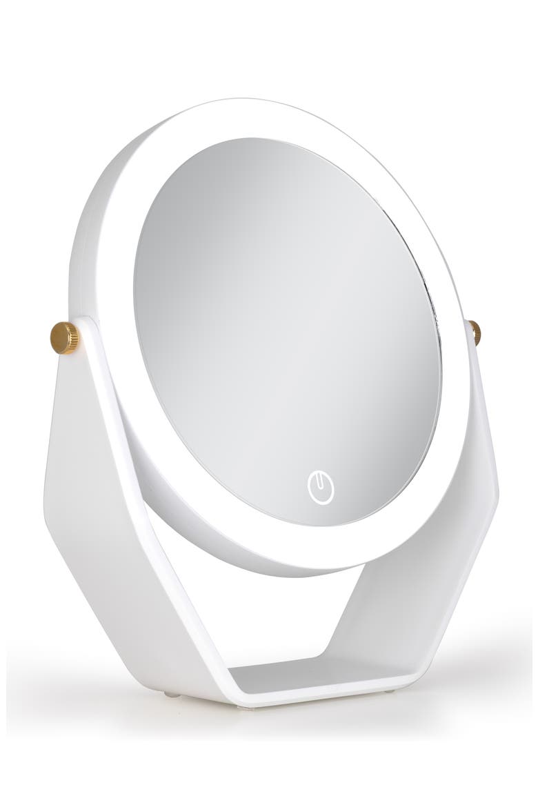 LED Lighted Makeup Mirror with 5X/1X Magnification, Rechargeable, Alternate, color, White