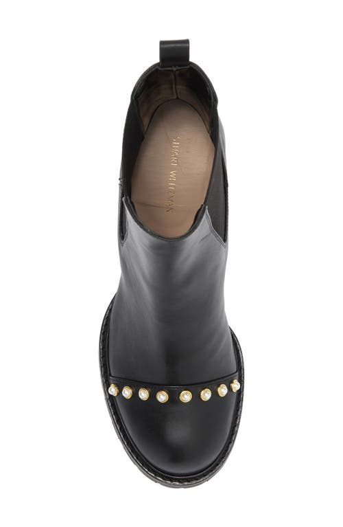 Stuart Weitzman Allpearls 80 Chelsea Boot In Black
