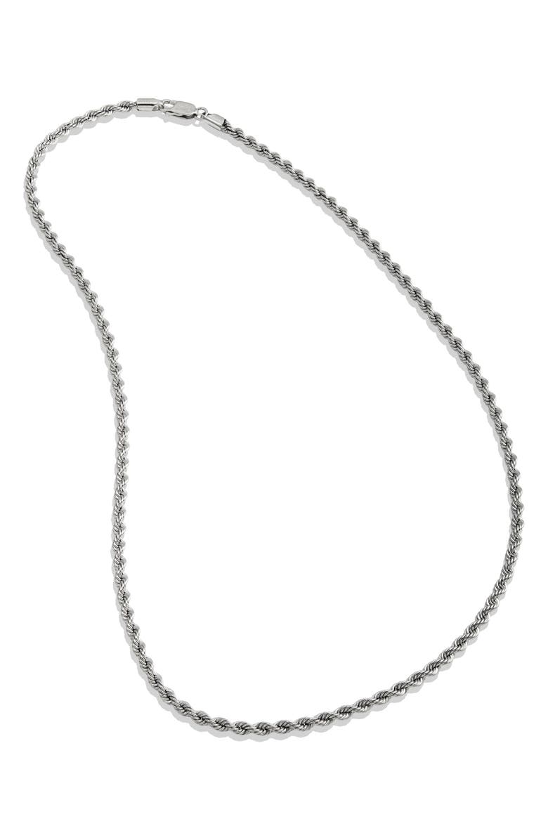 SAVVY CIE JEWELS Sterling Silver Rope Chain Necklace, Main, color, Silver