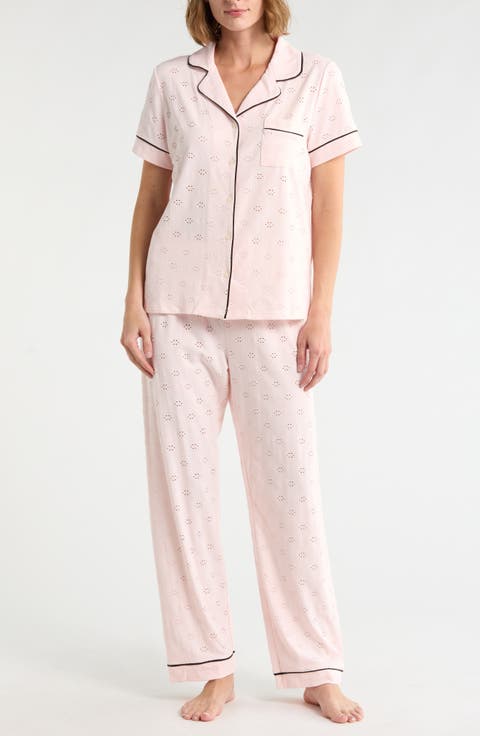 Eyelet Short Sleeve Pajamas