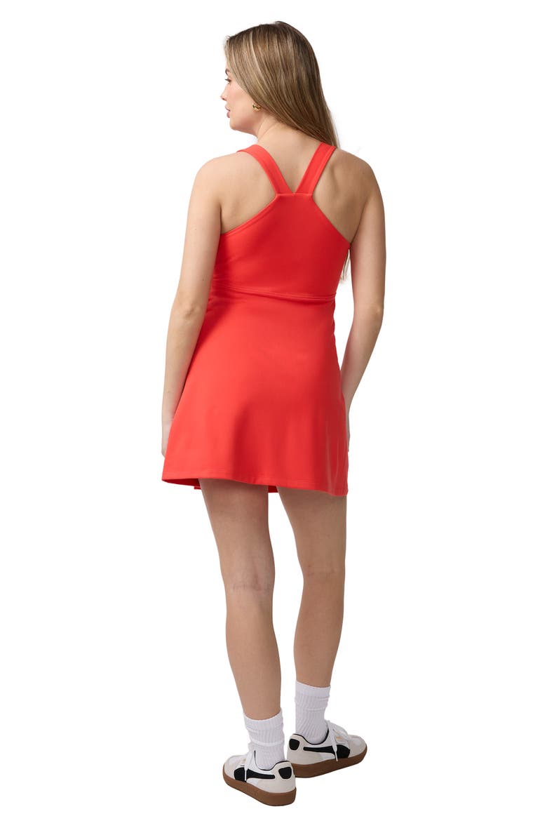 Maternity Active Dress with Built-In Shorts & Double Layer Bra, Alternate, color, Hibiscus