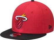New Era Men's New Era Red/Black Miami Heat 2-Tone 9FIFTY Adjustable Snapback Hat