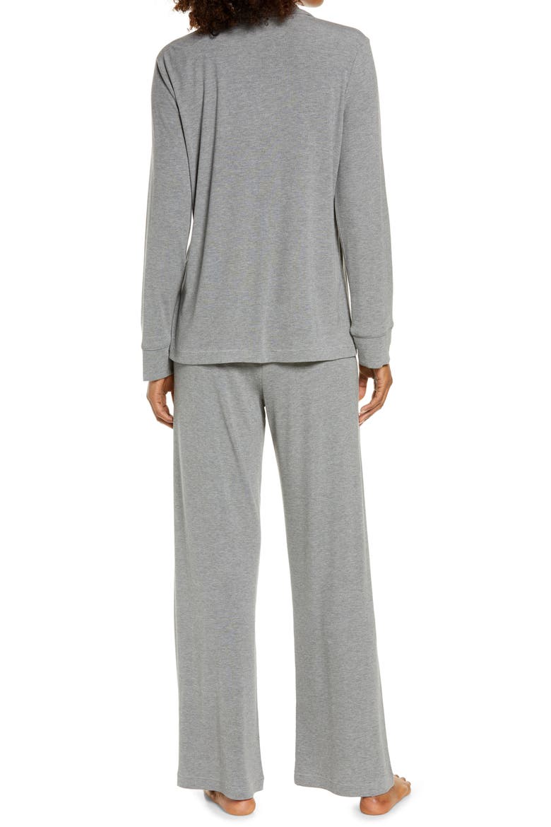 Soft Lounge Rib Sleep Set, Alternate, color, HEATHER GREY