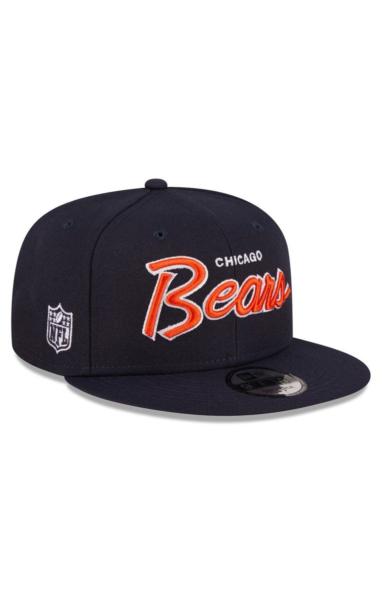 New Era Men's New Era Navy Chicago Bears Script 9FIFTY Snapback Hat, Main, color,