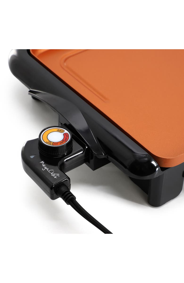 Megachef 18.89 Inch Electric Grill and Griddle in Black with Copper Coating, Alternate, color, Black