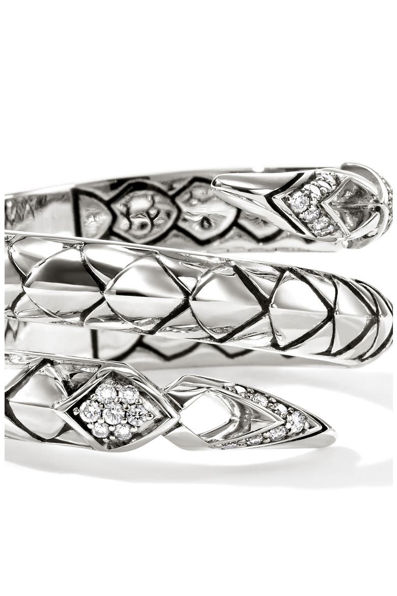 Naga Sterling Silver & Diamond Coil Ring, Alternate, color, SILVER