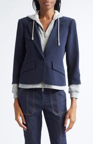 Cinq à Sept Le Petite Khloe Zip-Up Hoodie Blazer