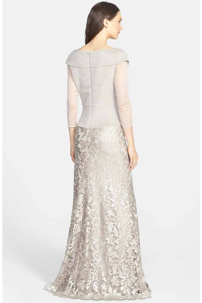 Sequin Lace Gown, Alternate, color, SAND