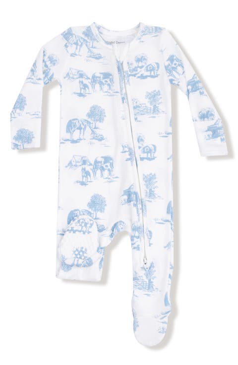 Farm Toile Print Footie (Baby)