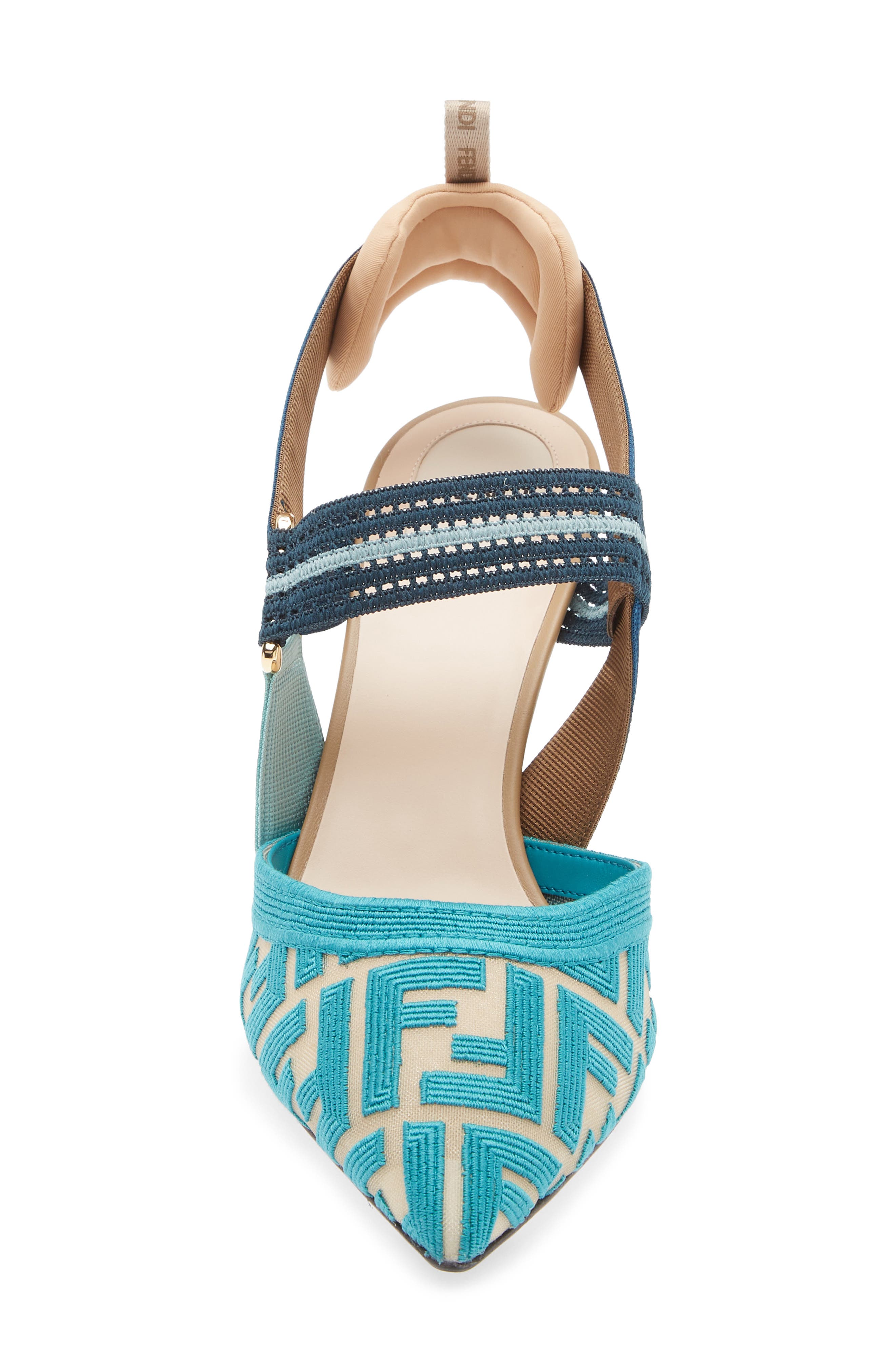Fendi Colibri Mesh Slingback Pump, Alternate, color, Blue