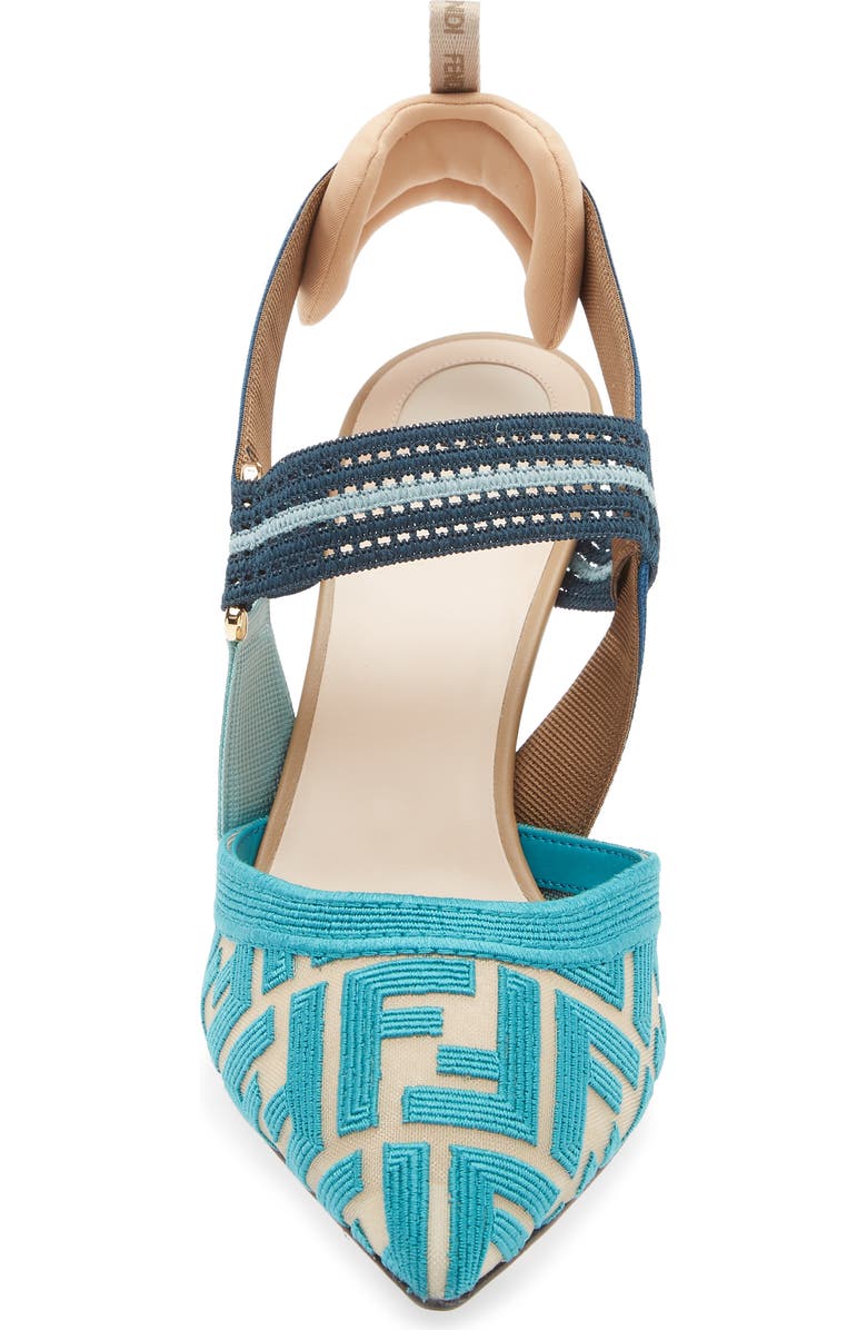 Fendi Colibri Mesh Slingback Pump, Alternate, color, Blue