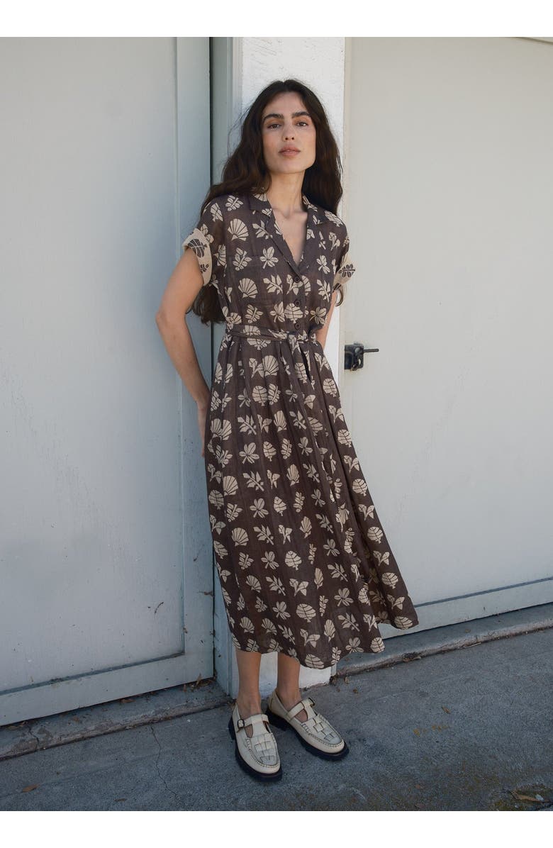 Ace & Jig Sabine Button Front Collared Midi Dress, Alternate, color, Botanical