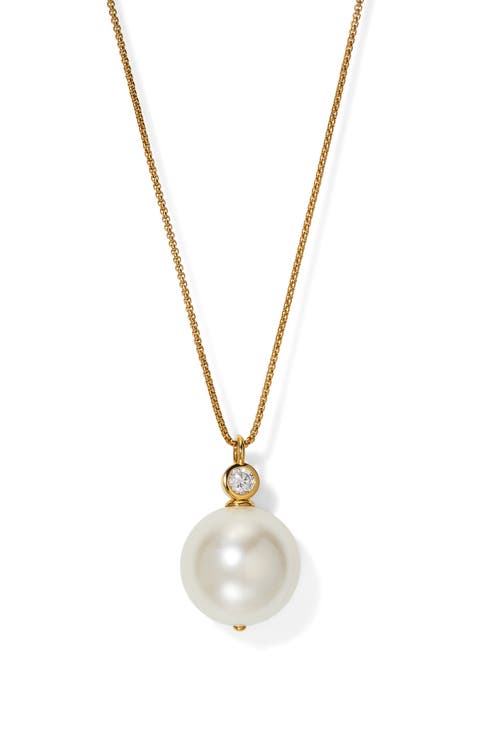 Farrah XL Faux Pearl Pendant Necklace