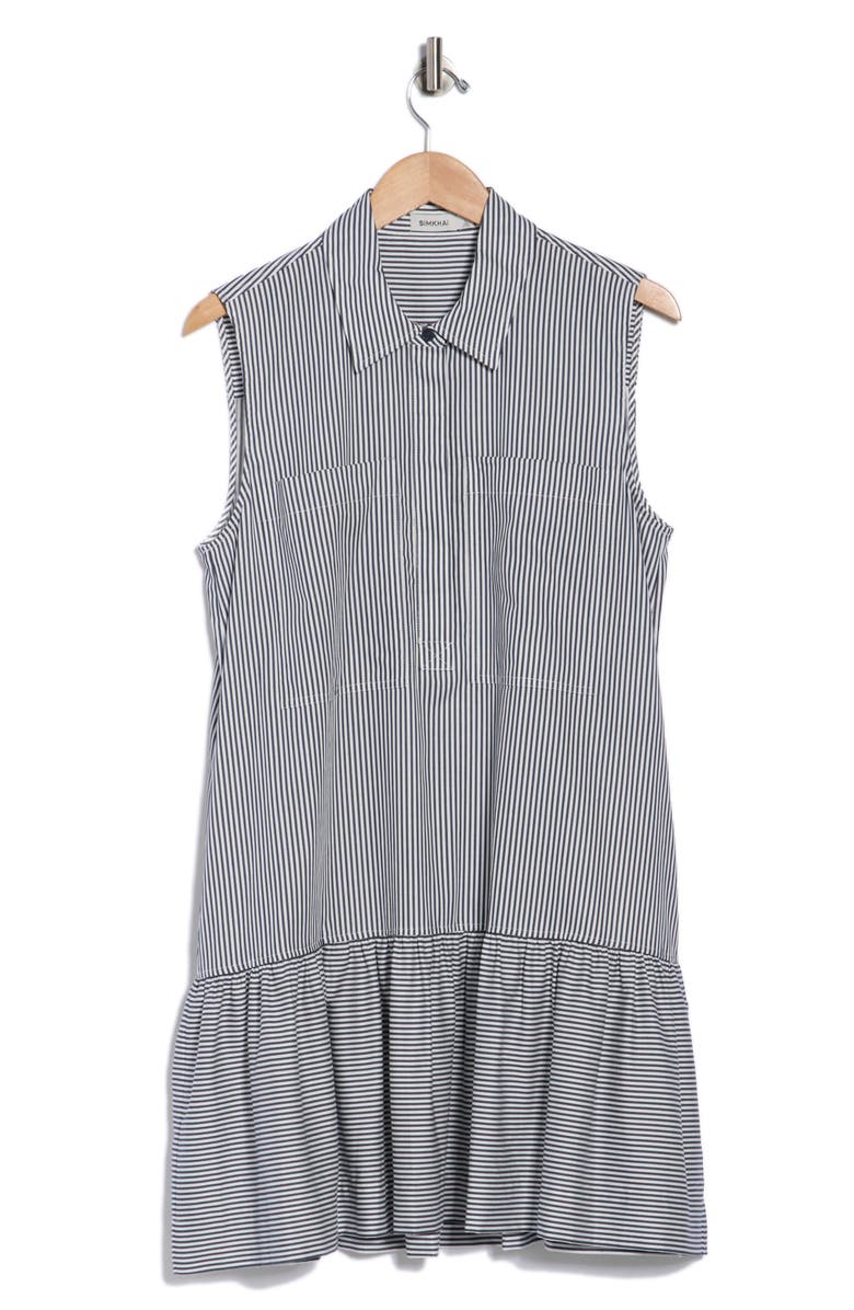Simkhai Candace Stripe Sleeveless Minidress, Main, color, Midnight Stripe