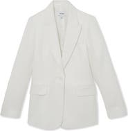 Reiss Alyx Texture One-Button Linen Blend Blazer