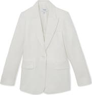 Reiss Alyx Texture One-Button Linen Blend Blazer
