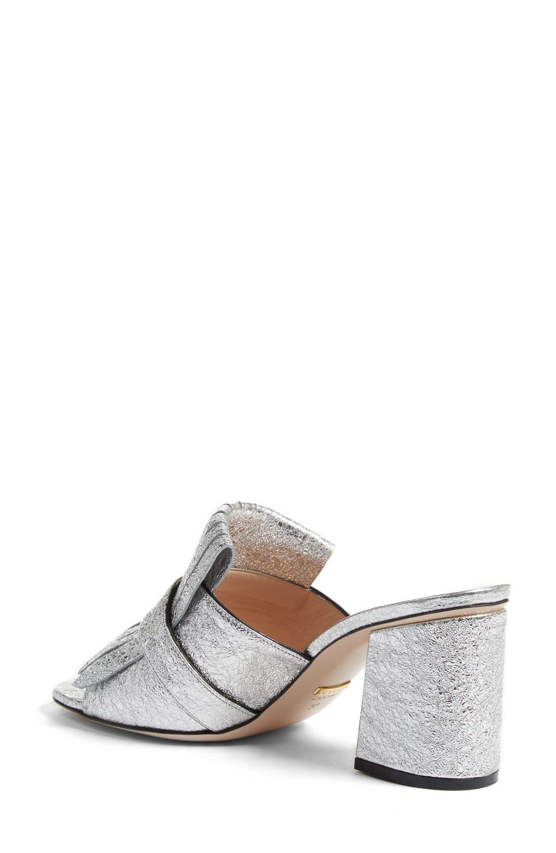 Gucci GG Marmont Peep Toe Kiltie Mule, Alternate, color, 
