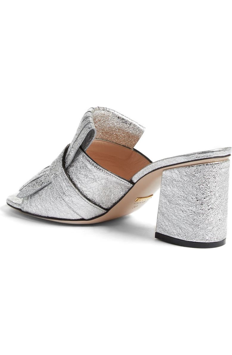 Gucci GG Marmont Peep Toe Kiltie Mule, Alternate, color,