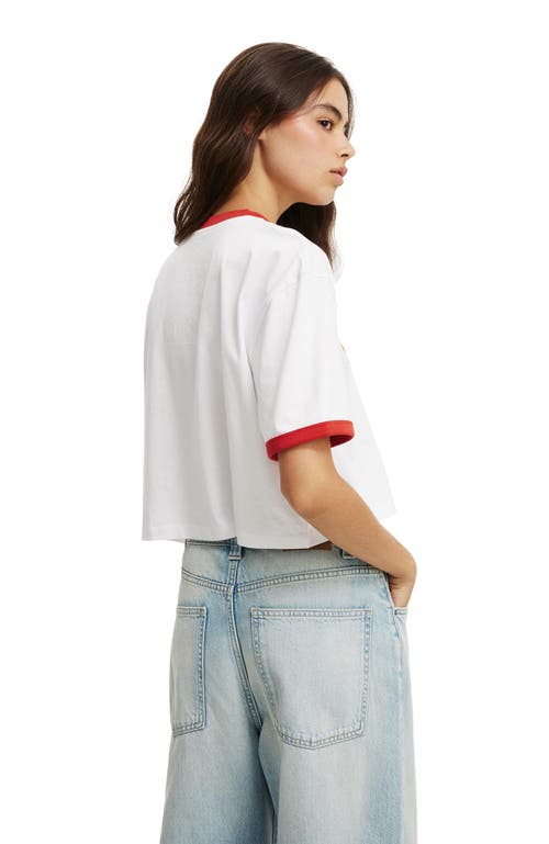 Shop Cotton On V Neck Boxy Crop Graphic Tee In Georges 72 White