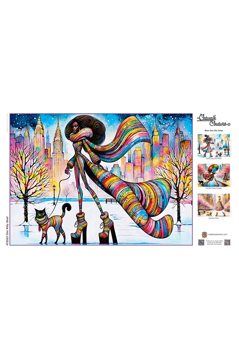 Chic Kitty Stroll 1000 Piece Puzzle, Alternate, color, Multicolor