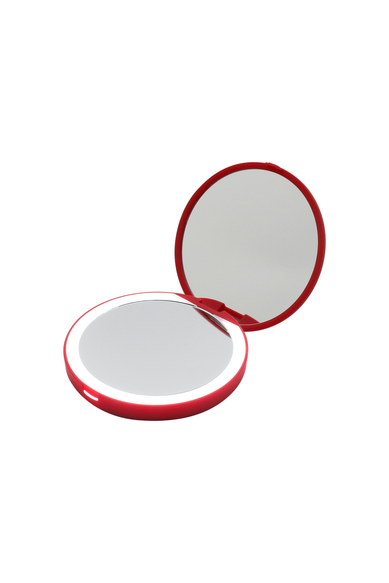 Snow White Compact Mirror with Wireless Power Bank Base, Alternate, color, Red