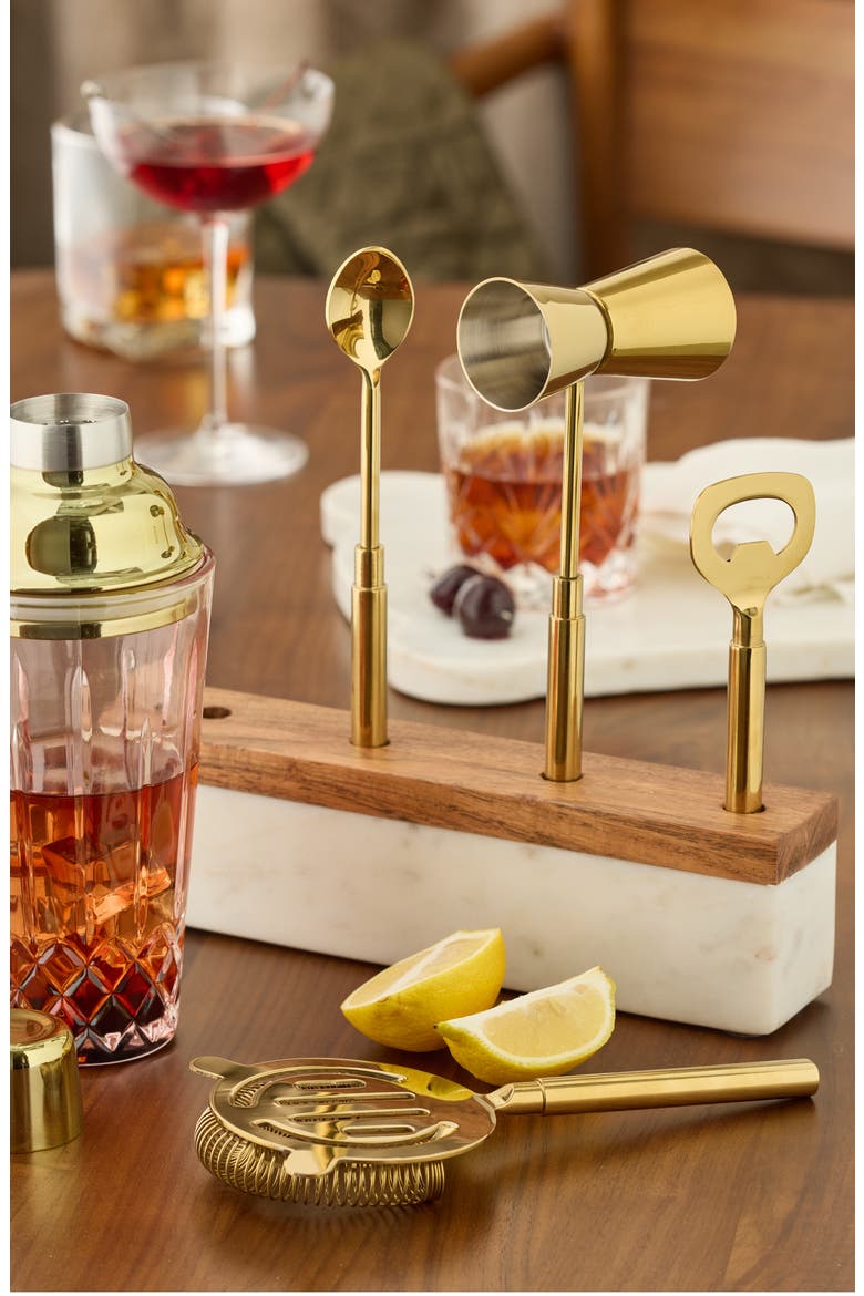 Glass Cocktail Shaker, Alternate, color, PINK HINT