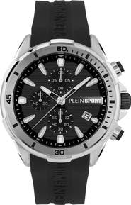 PLEIN SPORT Impact Leather Strap Watch