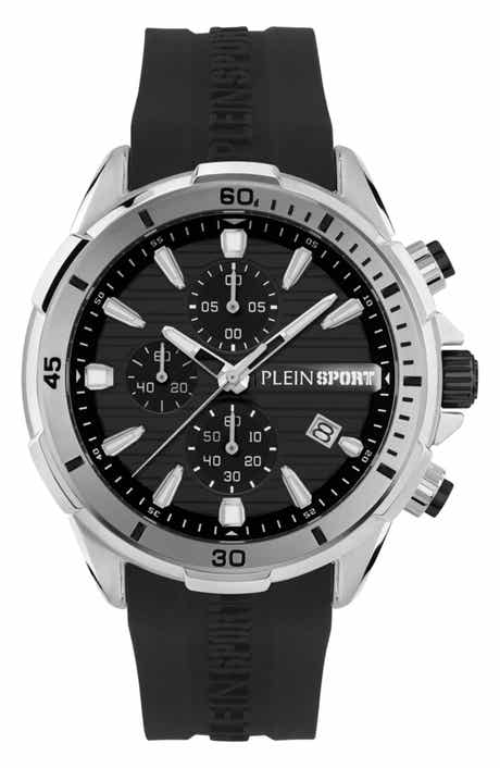 PLEIN SPORT Impact Leather Strap Watch