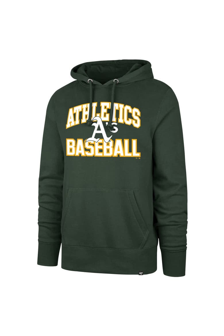 Men's '47  Green Athletics Velocity Headline Pullover Hoodie, Alternate, color, Green