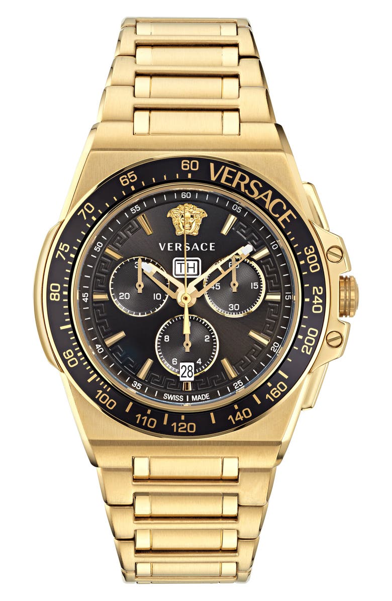 Versace Greca Extreme Chronograph Bracelet Watch, 45mm, Main, color, 