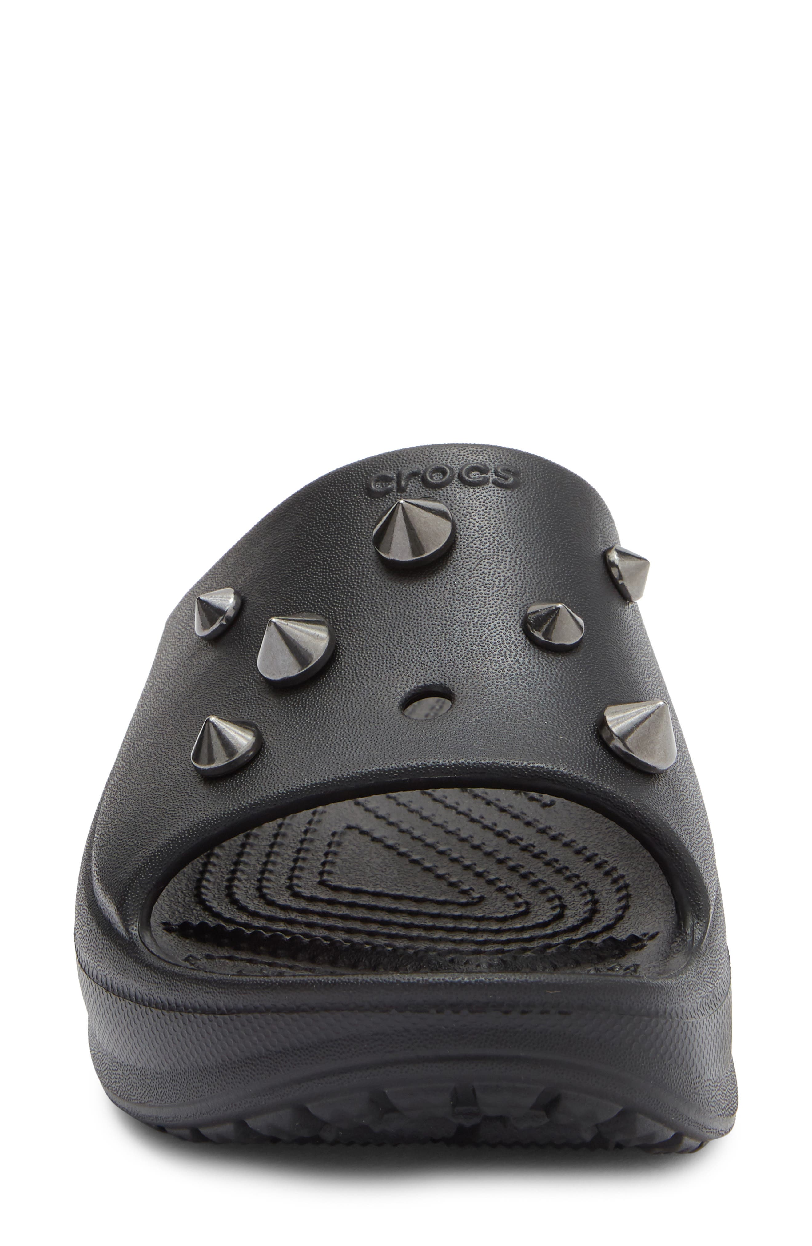 CROCS Bae Studded Slide Sandal, Alternate, color, Black