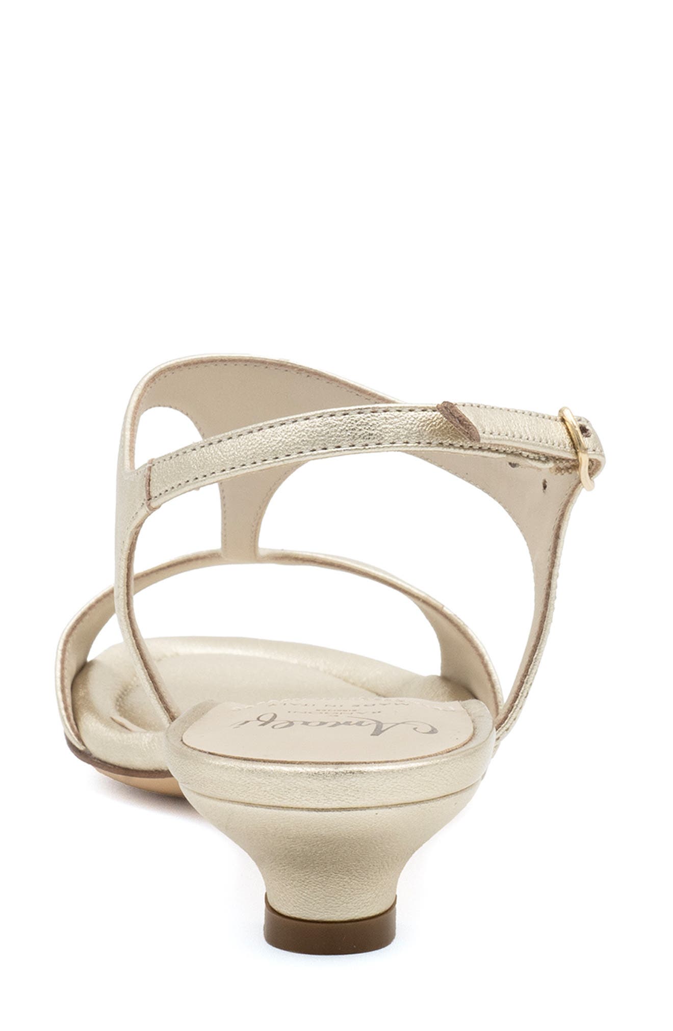 Damasco Kitten Heel T-Strap Sandal, Alternate, color, POLARIS - PLATINUM BUCKLE