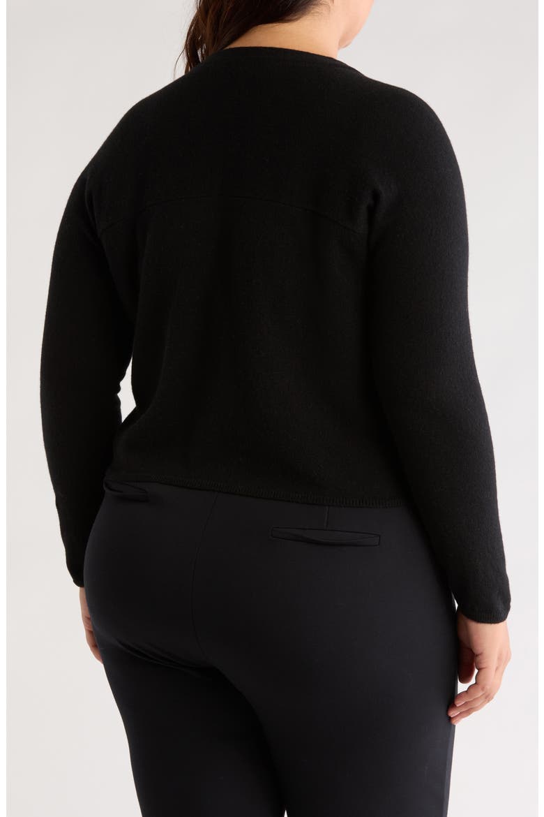 Cashmere V-Neck Cardigan, Alternate, color, BLACK