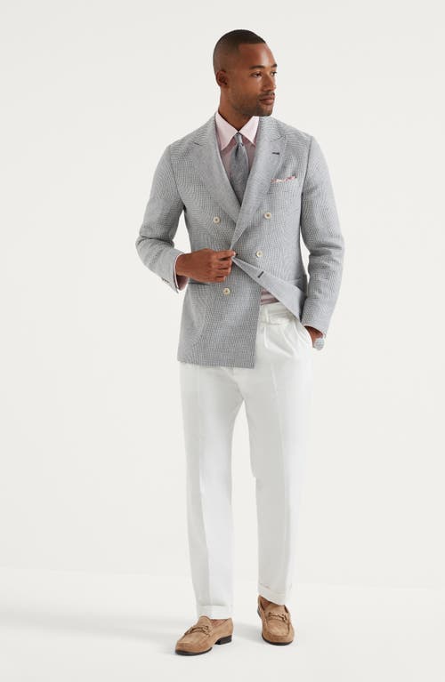 BRUNELLO CUCINELLI BRUNELLO CUCINELLI HOUNDSTOOTH DECONSTRUCTED BLAZER 
