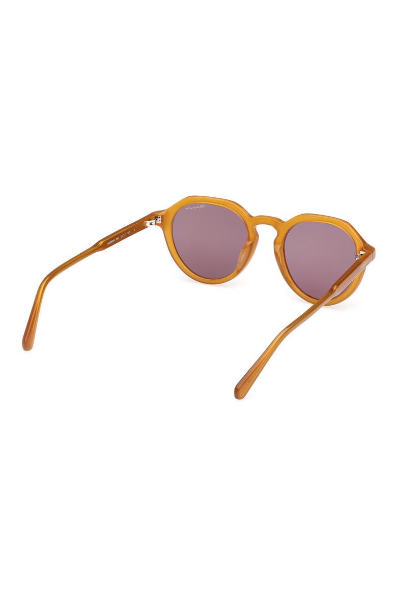 Round Sunglasses, Alternate, color, SHINY YELLOW / BROWN