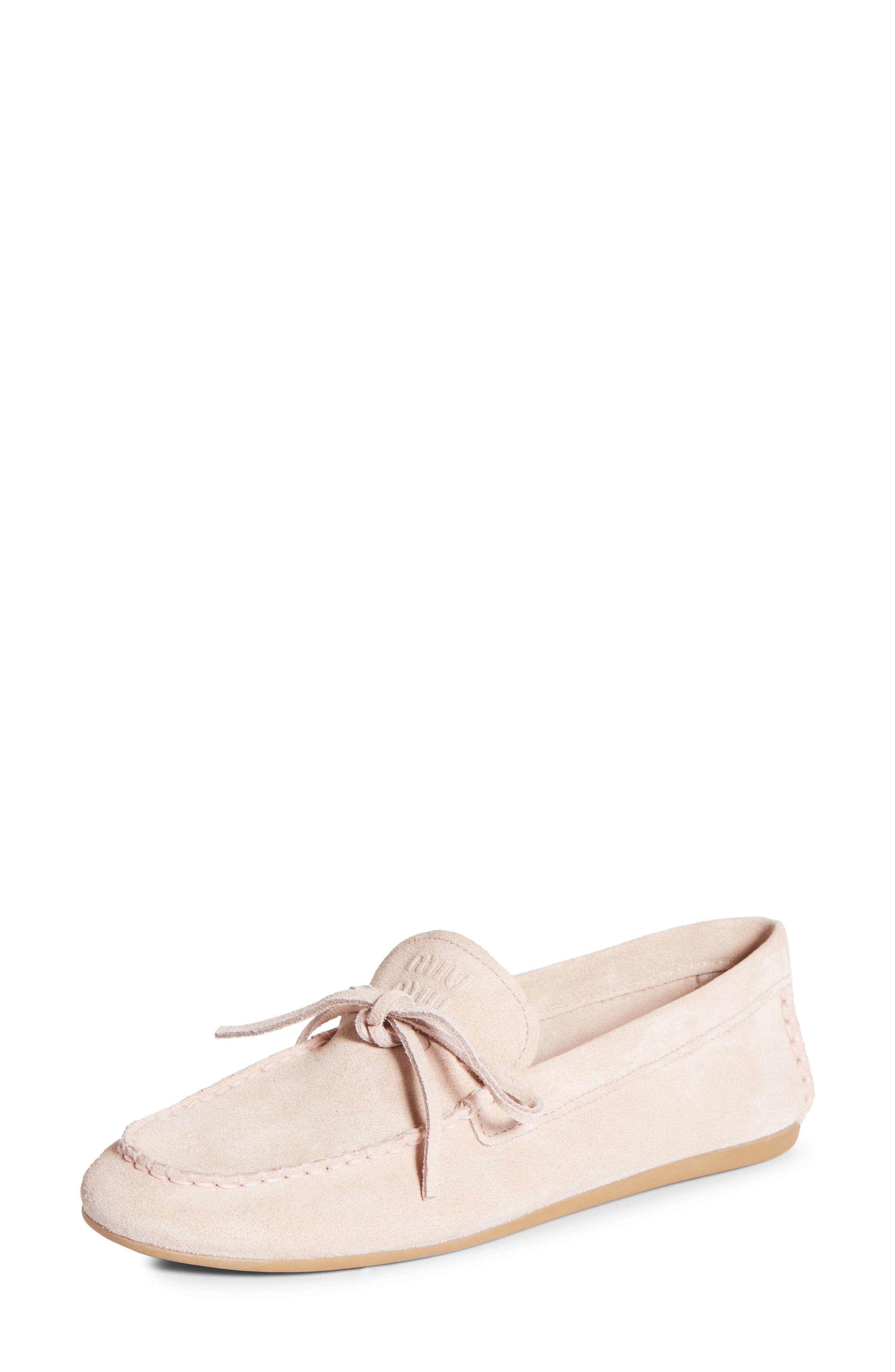 Miu Miu Boat Shoe Flat, Main, color, Beige