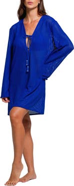 Cosita Linda Tie Neck Cover-Up Tunic Dress
