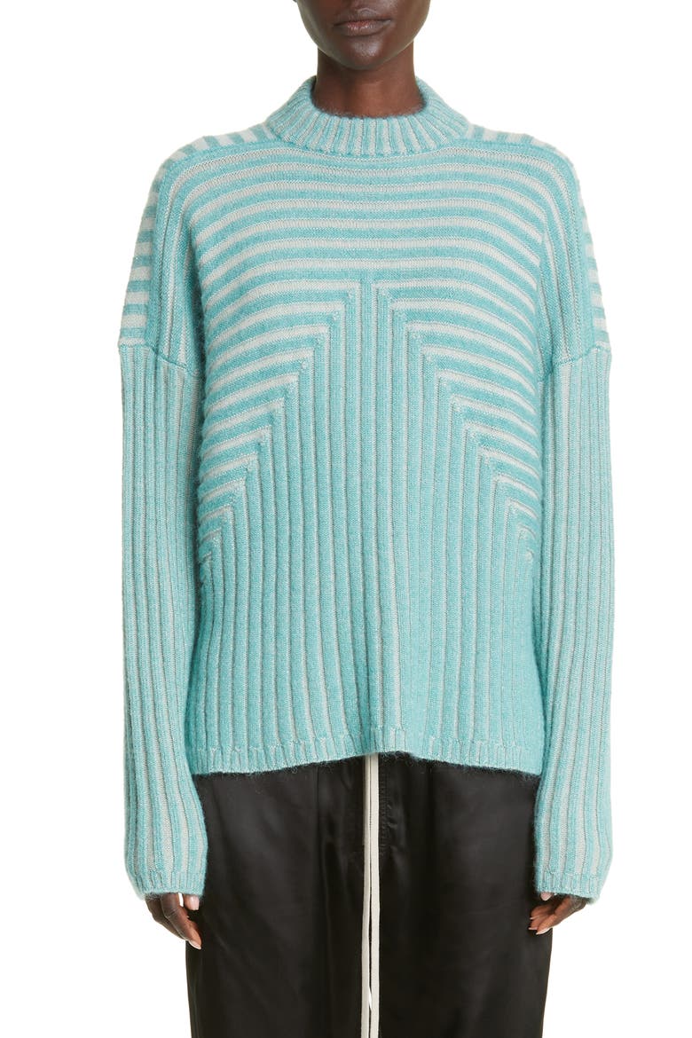 Stripe Wool & Mohair Blend Sweater, Main, color, AQUA PEARL