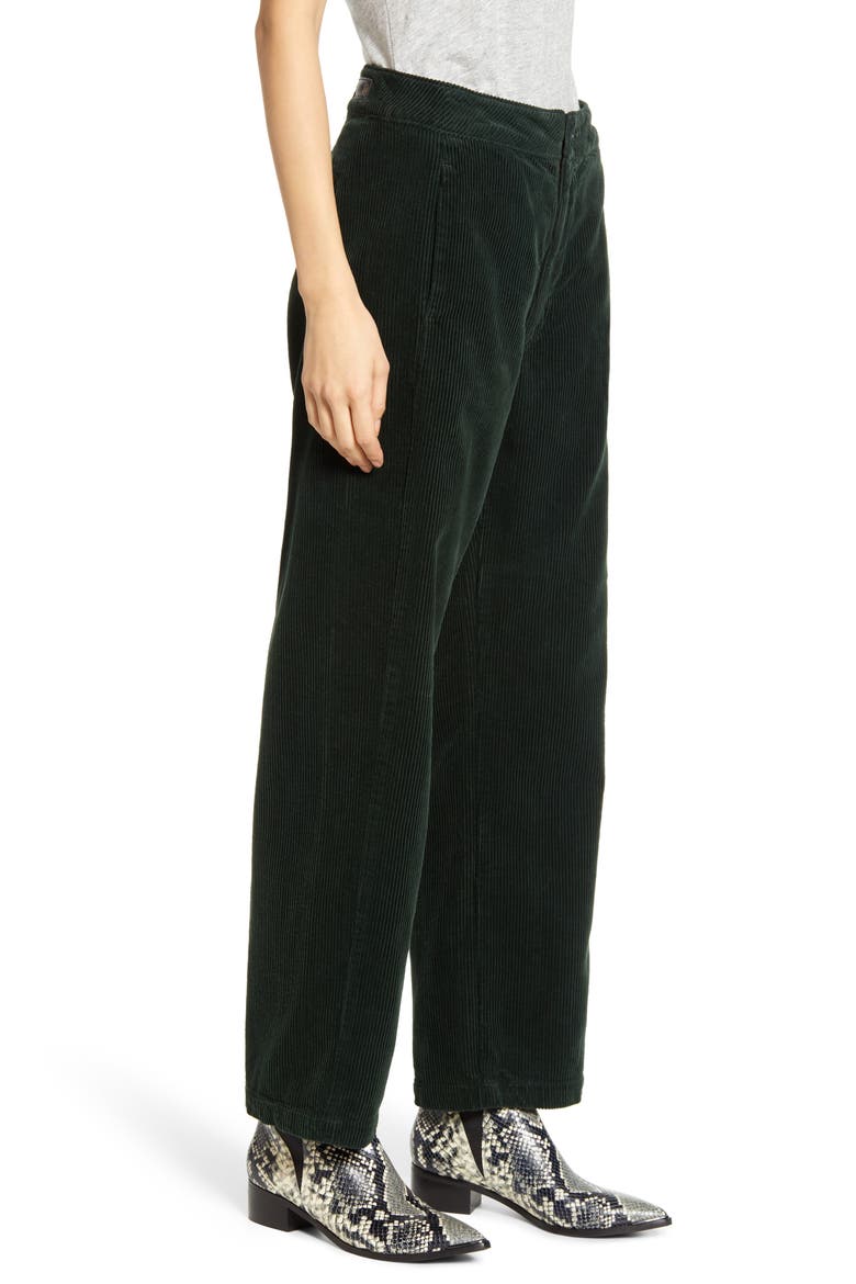 The Tomas High Waist Wide Leg Corduroy Trousers, Alternate, color, PINE NEEDLE